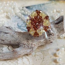 Anello a stella con sfaccettature di cristallo Swarovski e filatori